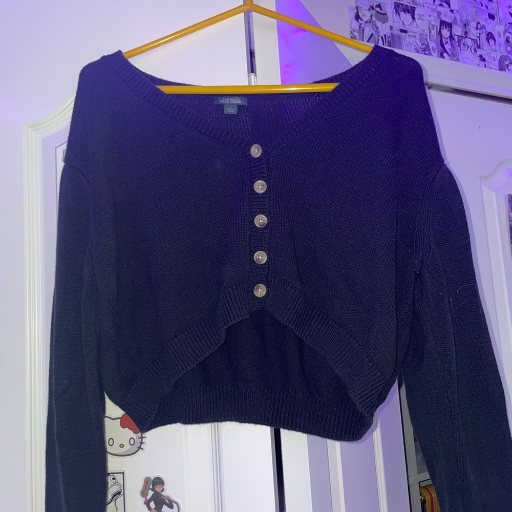 Wild Fabel- button up crop sweater